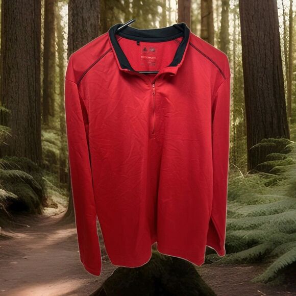 adidas Other - ADIDAS Long-Sleeve Shirt Men's Size Large Red 1/4-Zip ClimaWarm